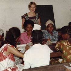 Diane giving sunday school lesson